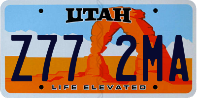 UT license plate Z772MA