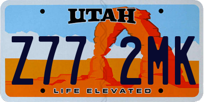 UT license plate Z772MK