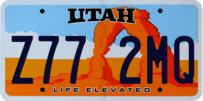 UT license plate Z772MQ