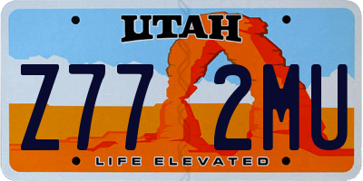UT license plate Z772MU