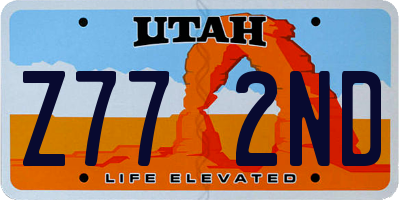 UT license plate Z772ND