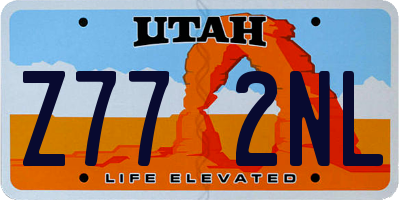 UT license plate Z772NL