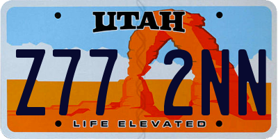 UT license plate Z772NN
