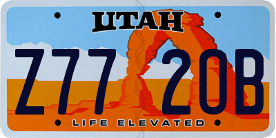 UT license plate Z772OB