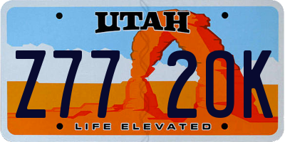 UT license plate Z772OK