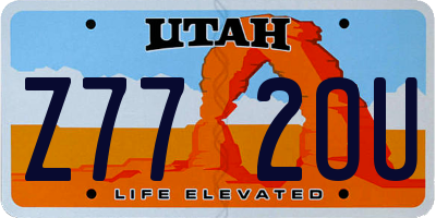 UT license plate Z772OU
