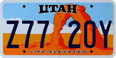 UT license plate Z772OY
