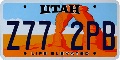 UT license plate Z772PB