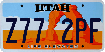 UT license plate Z772PF