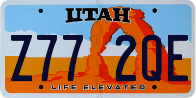 UT license plate Z772QE