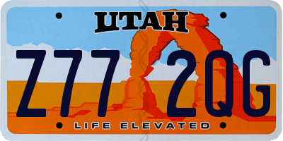 UT license plate Z772QG