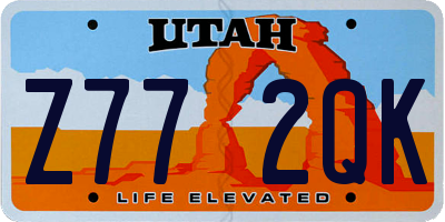 UT license plate Z772QK