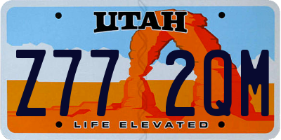 UT license plate Z772QM