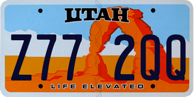 UT license plate Z772QQ