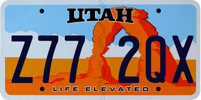 UT license plate Z772QX