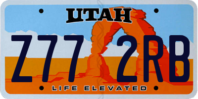 UT license plate Z772RB