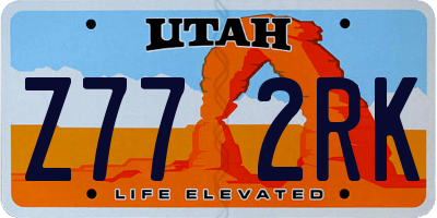 UT license plate Z772RK