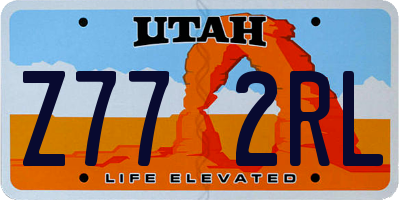 UT license plate Z772RL