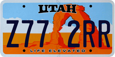 UT license plate Z772RR