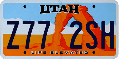 UT license plate Z772SH