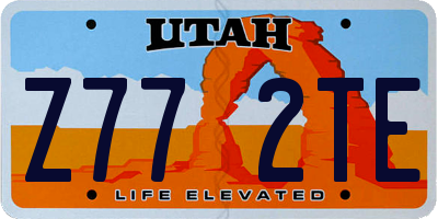 UT license plate Z772TE