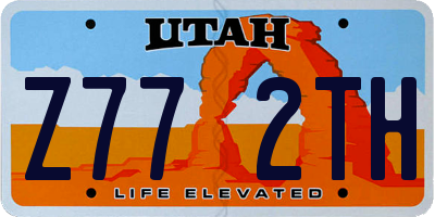 UT license plate Z772TH