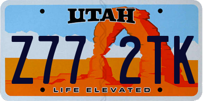 UT license plate Z772TK