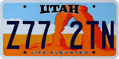 UT license plate Z772TN