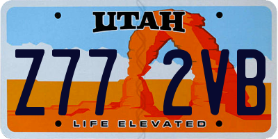 UT license plate Z772VB