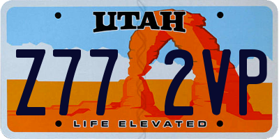 UT license plate Z772VP