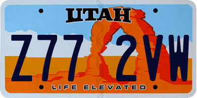 UT license plate Z772VW