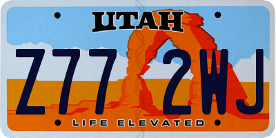 UT license plate Z772WJ