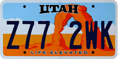 UT license plate Z772WK