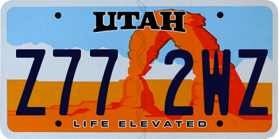 UT license plate Z772WZ