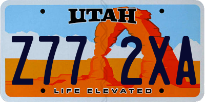 UT license plate Z772XA
