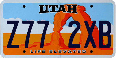 UT license plate Z772XB