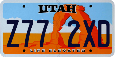 UT license plate Z772XD