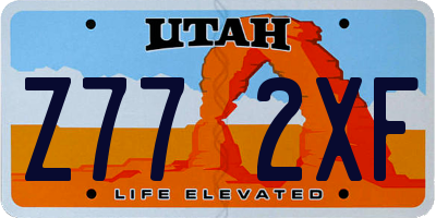 UT license plate Z772XF