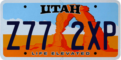 UT license plate Z772XP
