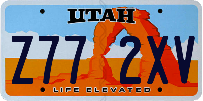 UT license plate Z772XV