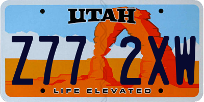 UT license plate Z772XW