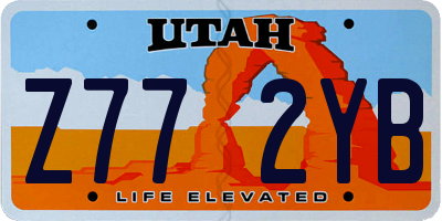 UT license plate Z772YB