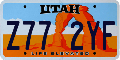 UT license plate Z772YF