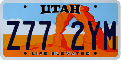 UT license plate Z772YM