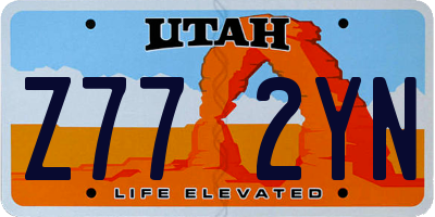 UT license plate Z772YN