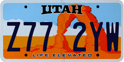 UT license plate Z772YW