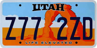 UT license plate Z772ZD