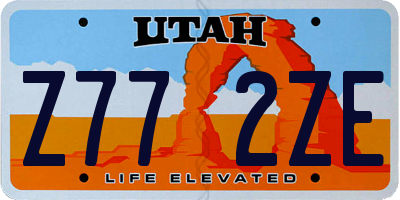 UT license plate Z772ZE