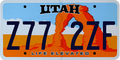 UT license plate Z772ZF
