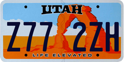 UT license plate Z772ZH